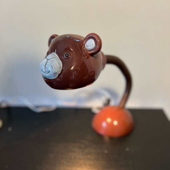 Vintage Bear Head Desk Lamp – Ceramic Animal Light with Flexible Neck, 17” Long - Picture 8 of 10